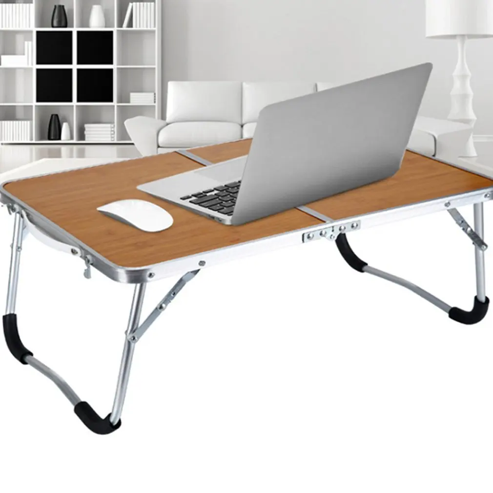 

Steel Laptop Double-Folding Computer Table Durable Metal Computer Desk PC Laptop Table Writing Workstation Home Office Furniture
