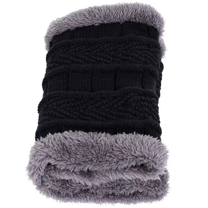 NXYY, 2 шт., зимняя теплая вязаная шапка, шарф, набор, Skullies Beanies, шапка s, модный воротник, теплая шерстяная флисовая Лыжная Шапка+ шейный платок, шарфы