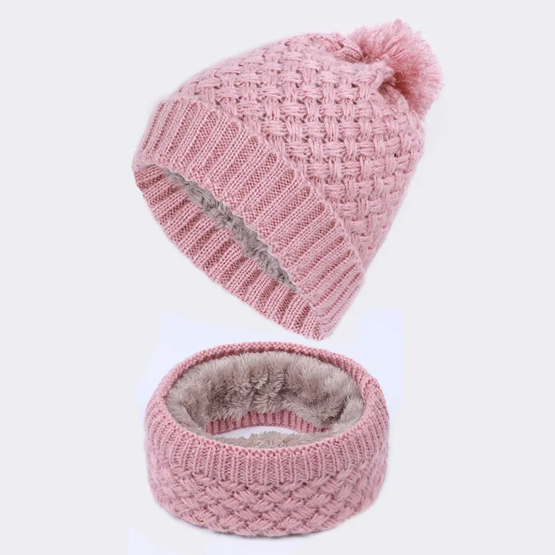 Розовый Зимние шапки для мужчин Skullies Beanie шапка зимняя шапка для мужчин и женщин шерстяной шарф шапка s Набор Балаклава маска Gorras Bonnet вязаная шапка - Цвет: Розовый