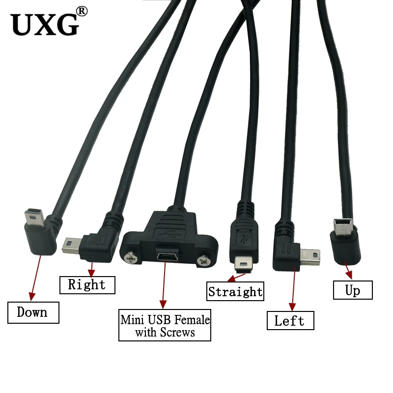 Cavo Prolunga USB 2.0 Per Stampante - B Maschio A B Femmina, Angolo 90 Gradi, Con Vite Per Pannello - 0,5 Metri - Ideale Per Scanner, CNC, Banche, HP, Canon, Epson