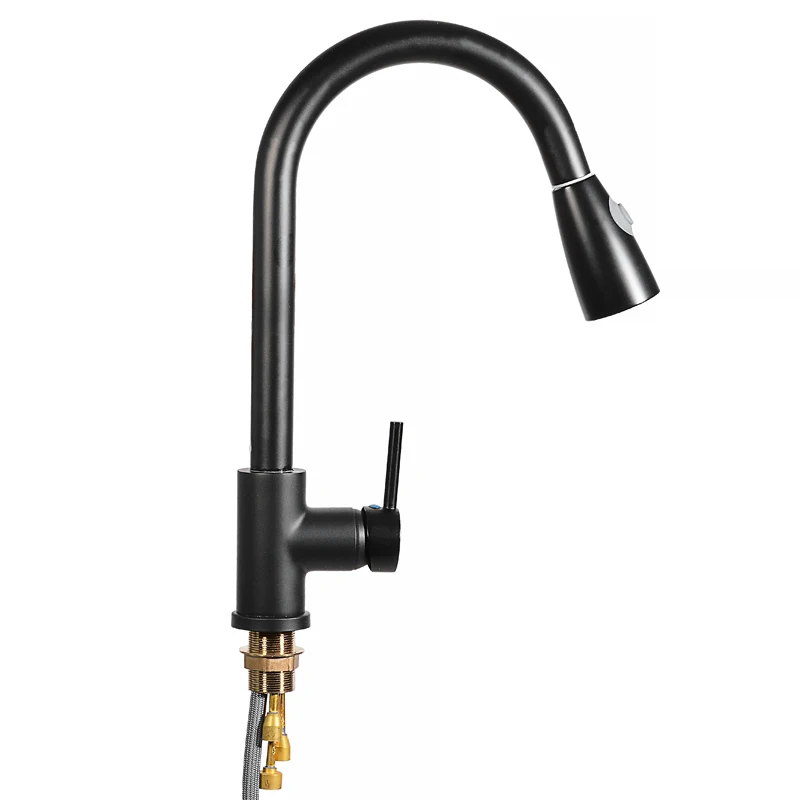 Chrome Filter For Kitchen Faucets Pull-Out 360 Degree Rotating Hot Cold Water Mixer Brass Water Faucet