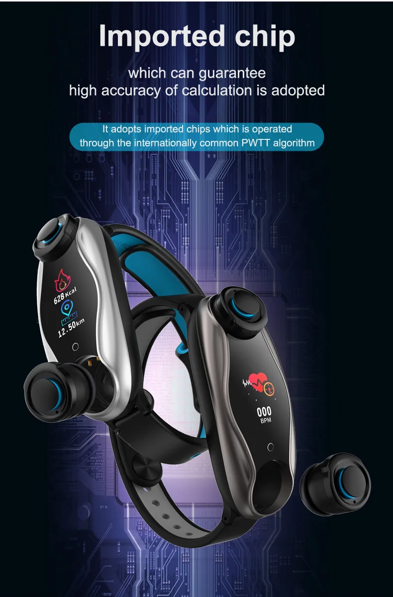 ONEMIX, Модные Bluetooth наушники для ушей, сердечный ритм, мониторинг кислорода в крови, спортивный шаг, умный Браслет, напоминание о звонках