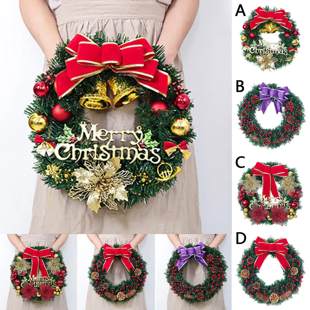 Merry Christmas Wreath 40X40X12CM Christmas Decorations Window Props Shopping Mall Scene Layout Rattan Wreaths Craft navidad