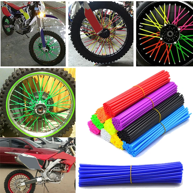 

72Pcs/set Wheel Spoke Wraps Rims Skins Protector Covers Bike Motorcycle Dirt Decoration Motocross Decor Motorbike Decoration