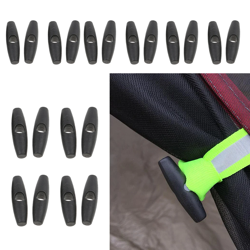 20 pcs Outdoor Tent Fly Tie Up Roll Fasten Buckle for Backpack Tie Down