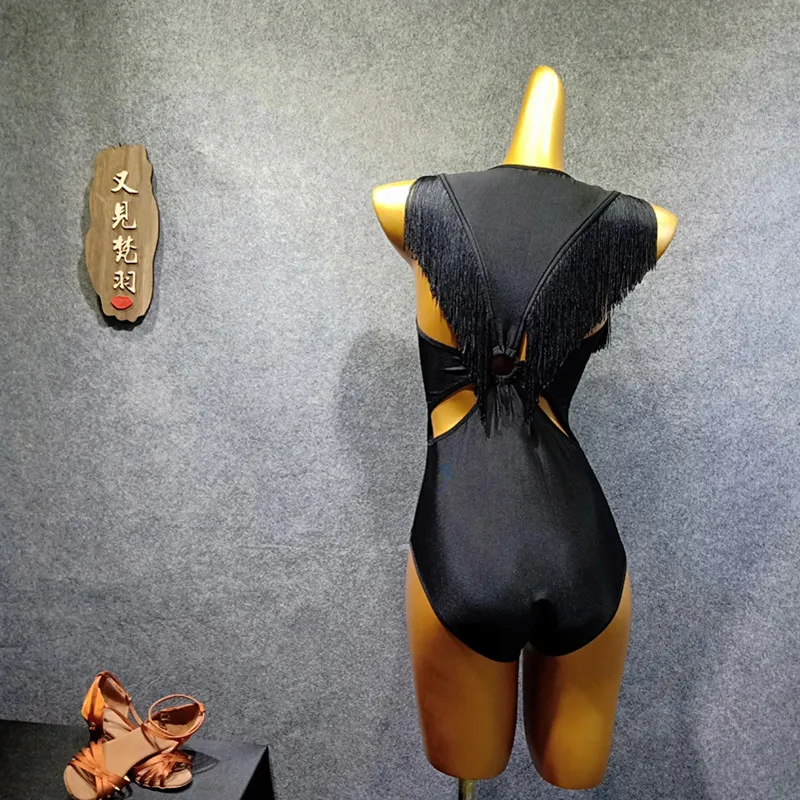 Купальник с кисточками для танцев v образный вырез гимнастический купальник