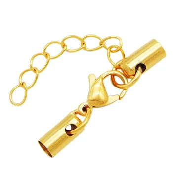 

5pcs Stainless Steel Lobster Clasps End Caps Clasps Jewelry Connector Fit 1.5/2/2.5/3/4/5mm Leather Cord DIY Fashion Jewelry