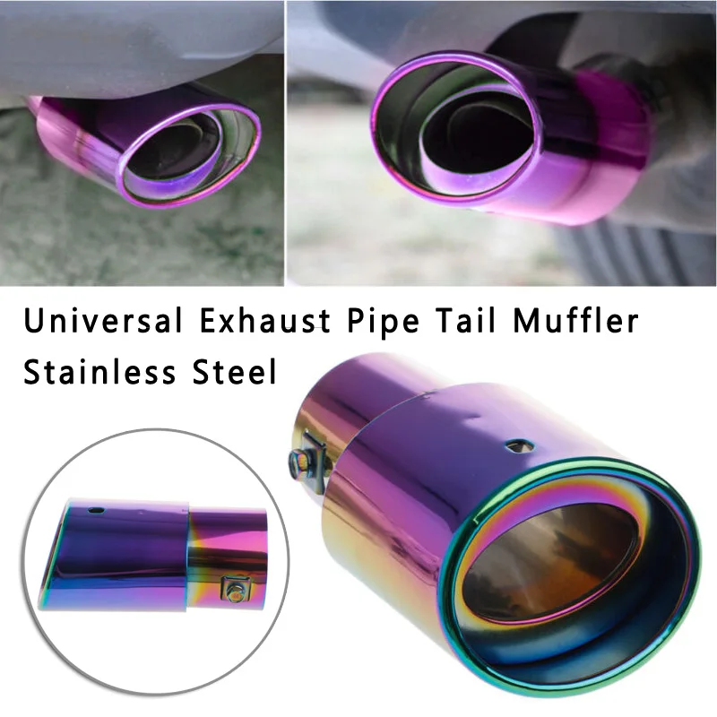 

Car Round Stainless-Steel Chrome Exhaust-Tail Muffler Tip Pipe Auto Universal