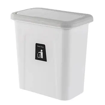 

Push Cover Wall-Mounted Trash Can Home Kitchen Cabinet Door Hanging Large Plastic Storage Sanitary Bucket