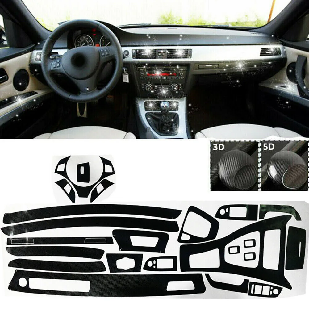 Автомобильная наклейка для интерьера отделка 5D из углеродного волокна виниловые