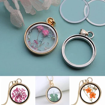 

2PCS 28MM Round Glass Locket Pendant(2 Color Aviailable),Shadow Box Blanks, Gold Tone Blanks,Dome Pendant Blanks