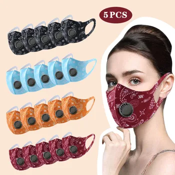 

5PCS Adult Breathable Face Mask Washable Face Mouth Mask Reusable Mouth Mask Windproof Face Shield Cloth Face Shield mondmaskers