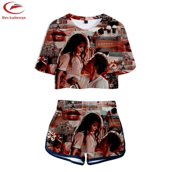 

Shawn Mendes Senorita sets Women's New 3D Casual T-Shirt + Pants Set Trend 2019 Women's Fashion T-Shirt + Shorts Two-Piece