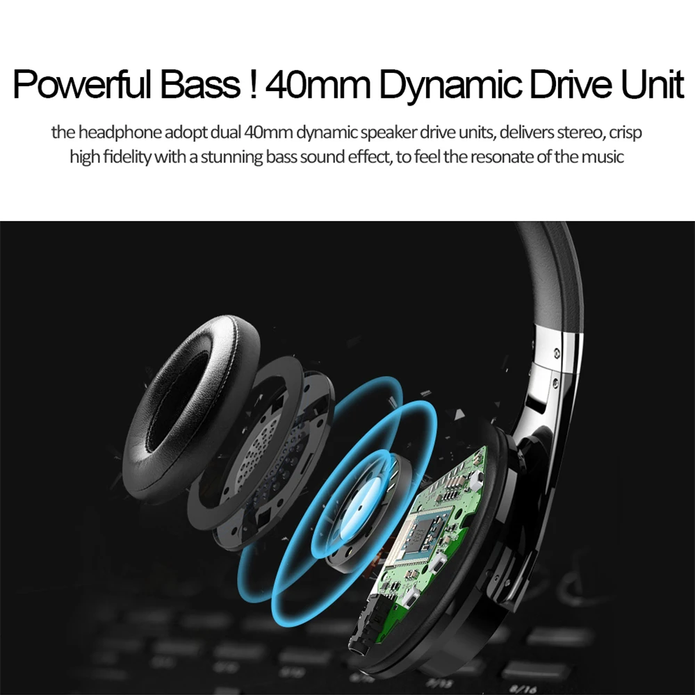 ZEALOT B21 Накладные наушники с басами Беспроводные стереонаушники Bluetooth сенсорное
