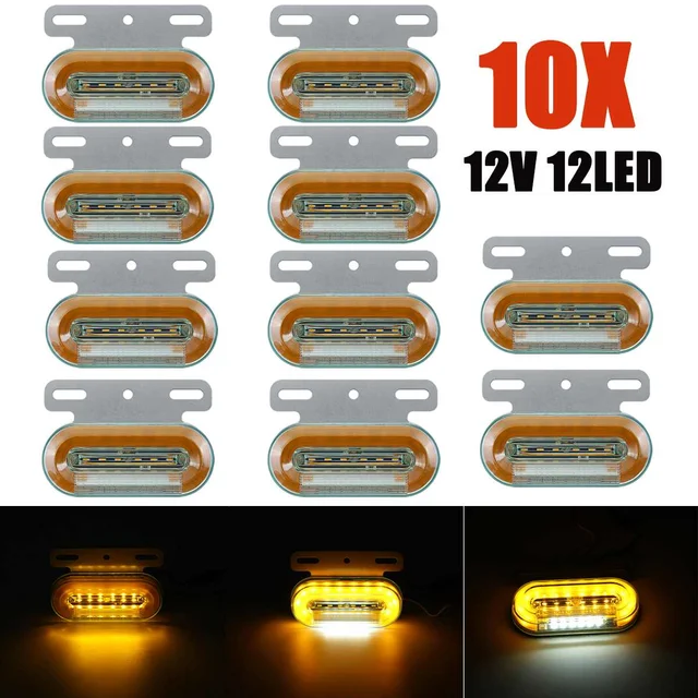 10pcs 12V 12 LED צד מרקר אורות רכב חיצוני אורות אות מחוון מנורות אזהרת זנב אור 3 מצבים קרוואן משאית משאית