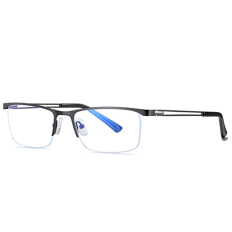 Reven Jate 5916 Half Rim Alloy Front Flexible Plastic TR-90 Temple Legs Optical Eyeglasses Frame for Men and Women Eyewear