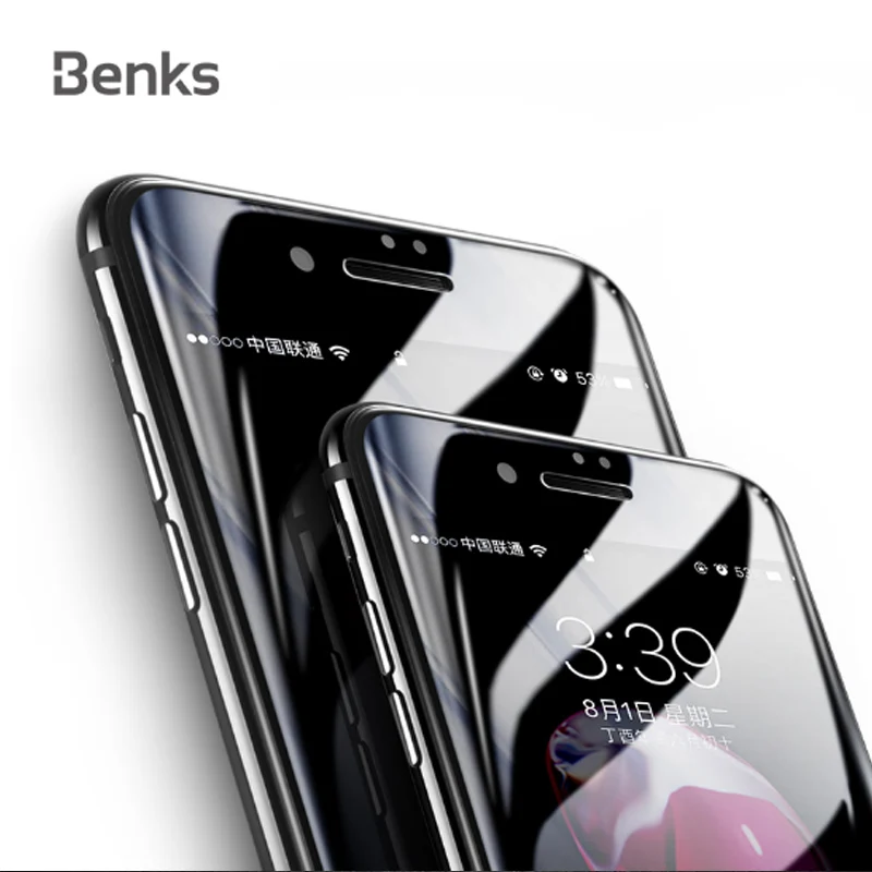 Benks KR RRO 3D изогнутый мягкий край закаленное стекло полное покрытие защитный для iPhone 8 7 6s 6 Plus X XS передний экран протектор пленки