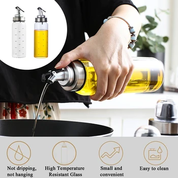 

300ml/500ml Oil Bottle Glass Leak-Proof Oiler Vinegar Jug Cruet Sauce Bottles Small Vinegar Bottle Kitchen Supplies Watering Can
