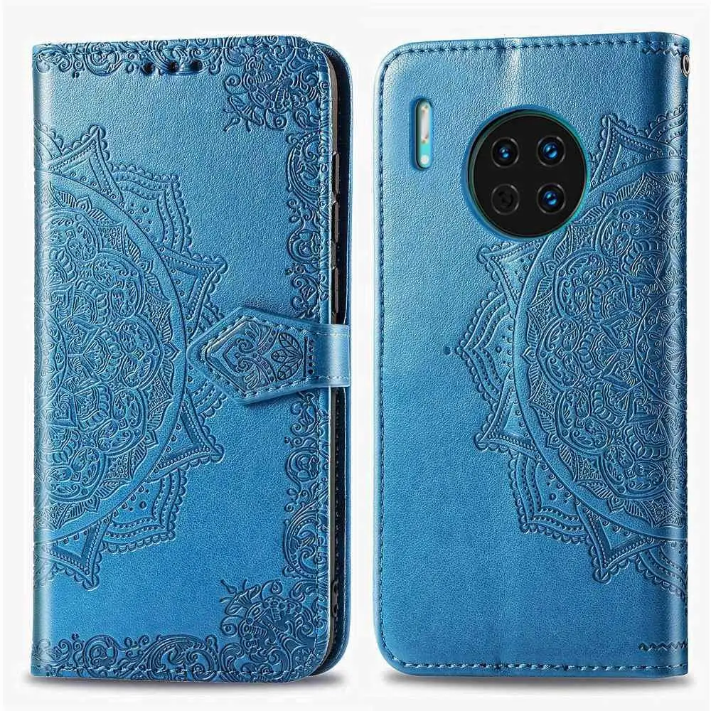 Ретро кожаный чехол с узором для huawei mate 30 Pro Honor 20 9X Nova 5 5i 5T P30 Lite P20 Y9 Prime Y7 Y6Pro откидной Чехол-кошелек