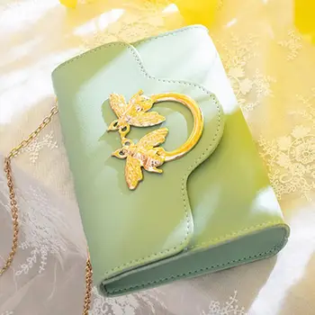 

PinShang Women Small Chain Bag Single Shoulder Insect Solid Color PU Leather Cross-body Satchel
