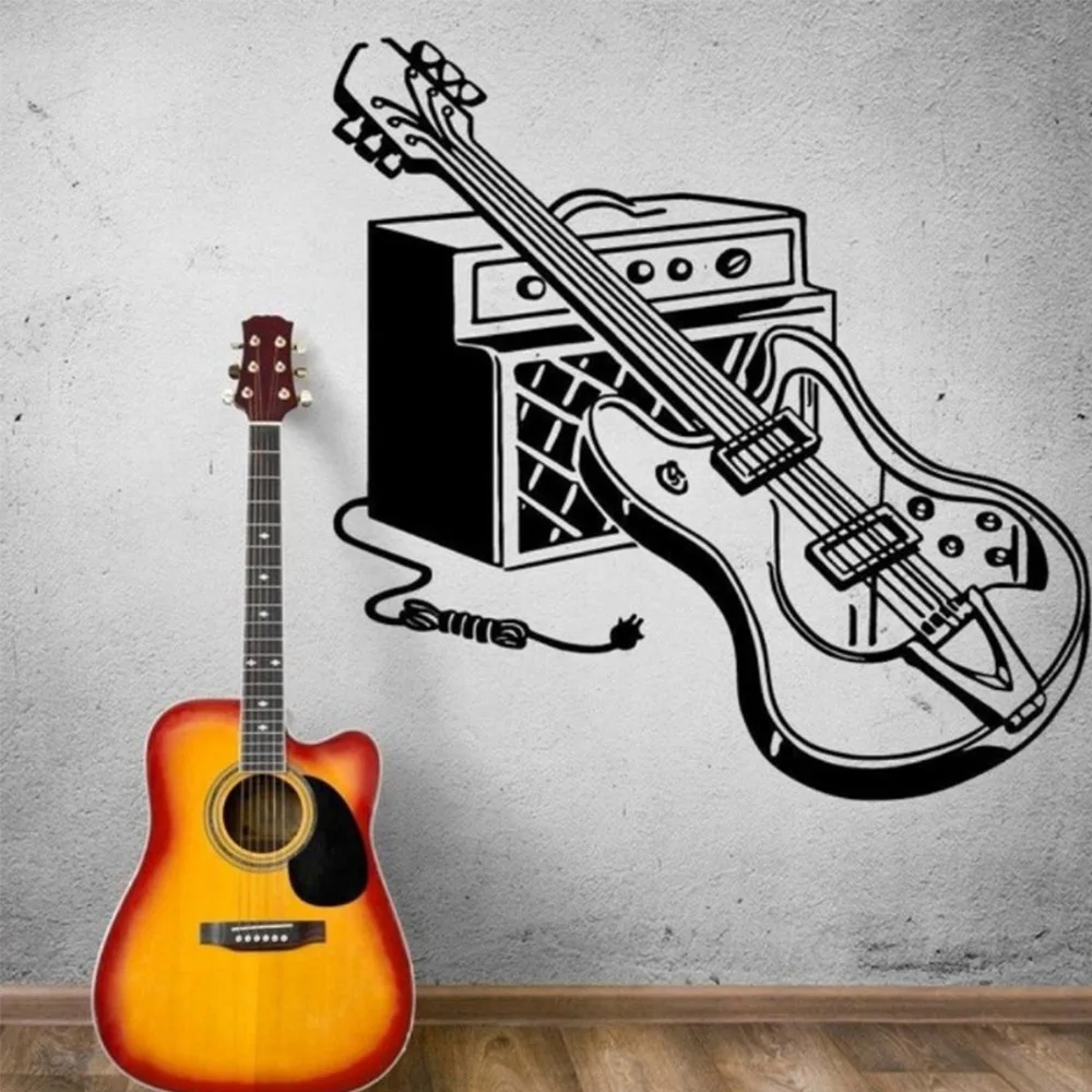 Colorful electric guitar Wall Sticker Home Decoration For Baby Kids