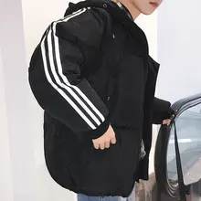 YASUGUOJI, утепленные мужские зимние куртки с капюшоном, мужская мода, боковое Полосатое лоскутное пуховое хлопковое пальто, мужское манто Hiver Homme