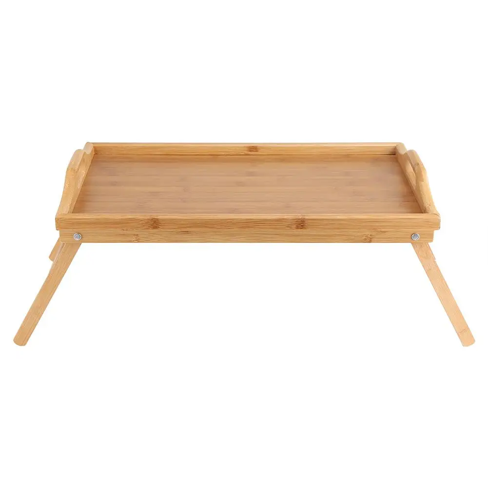 Folding Bamboo Computer Desk Wood Bed Tray Breakfast Laptop Serving Style Low Tea Food Table Furniture | Мебель