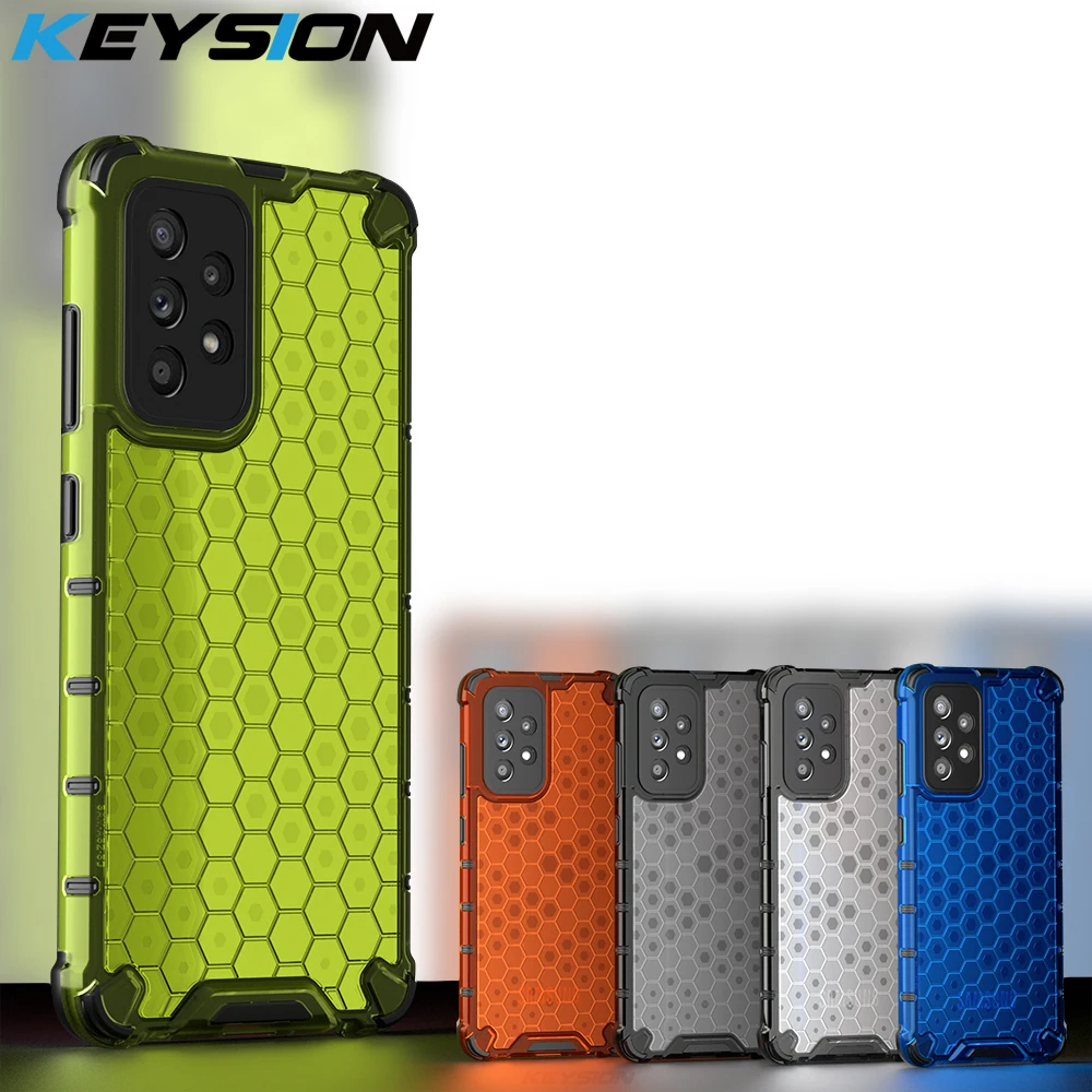 Keysion Custodia Antiurto Per Samsung A52 5G A72 A42 A32 A12 A02S A22 A82 A51 A71 Cover Telefono A Nido D'Ape Per Galaxy M12 M52 5G F52