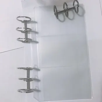 

10pcs Loose Leaf PVC Storage Bag A6 Spiral Notebook Filler Transparent and 2pcs Silver Loose-leaf Iron Split Hinged 3-Ring Coil