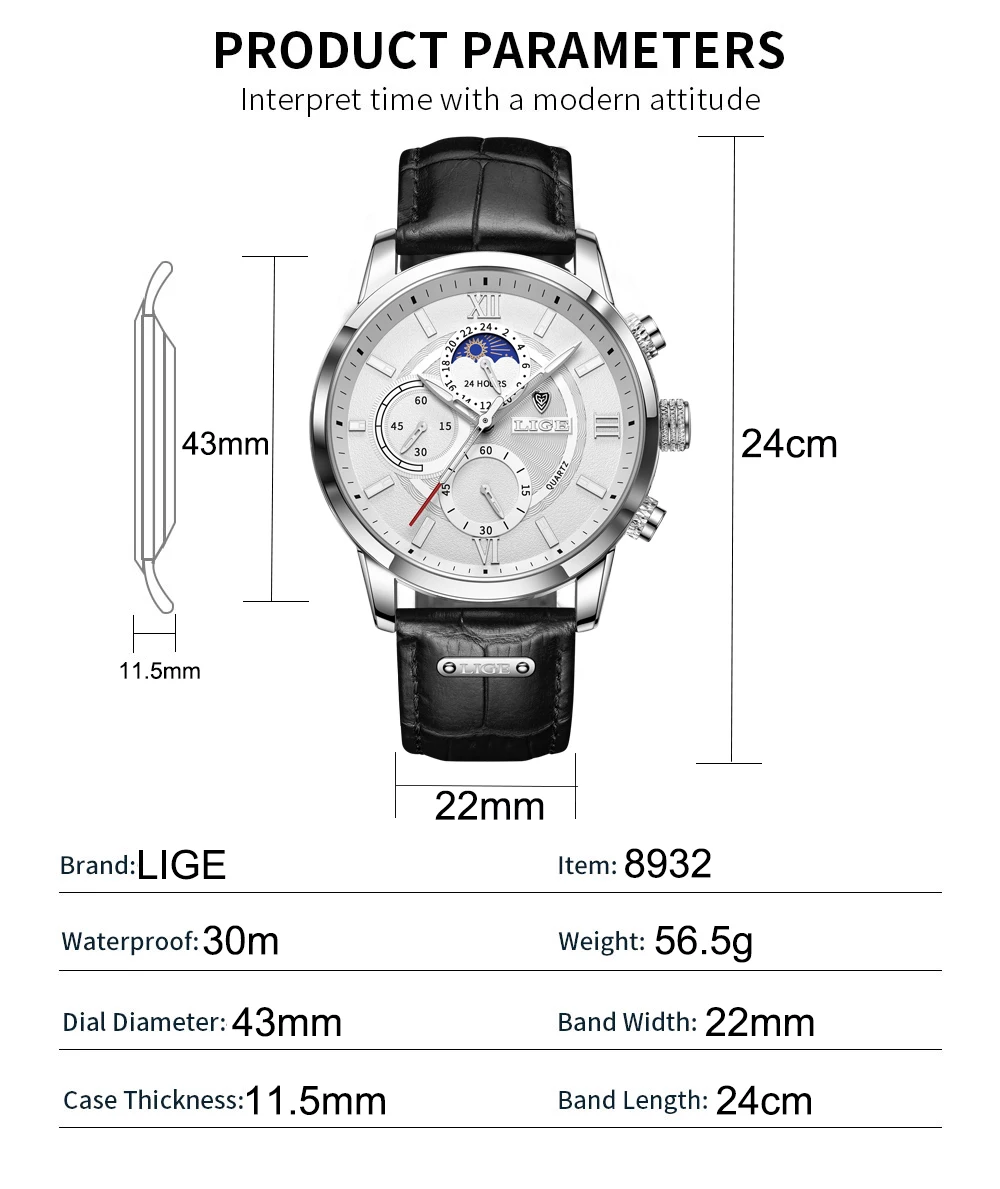 LIGE Watches Mens 2021 Top Brand Sport Watches For Men Quartz Men Watch Chronograph Military Watch Men Clock Relogio Masculino