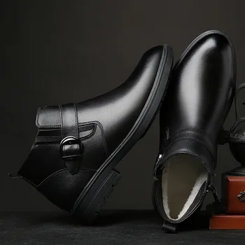 

Genuine Leather Men Waterproof Boots Men Casual Shoes Fashion Ankle Boots For Men High Top Winter Men Boots erf4