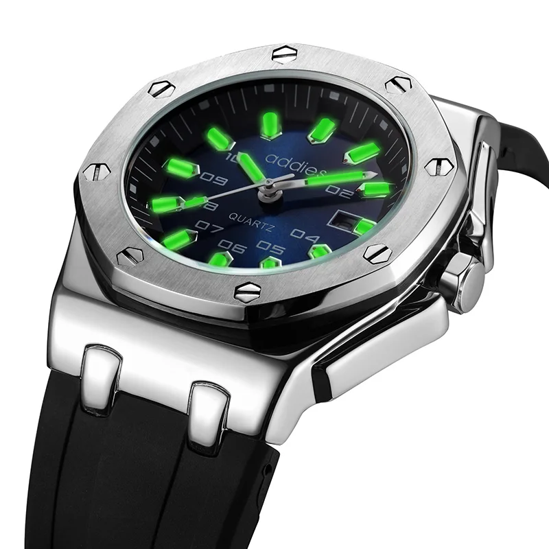 

Top Brand Fashion Sports Watches Men New Design Cold Luminous Watch Black Rubber Band Men's Wristwatch Waterproof Shockproof