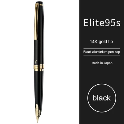 Pilot Elite 95S - Penna Stilografica Compatta - Pennino in Oro 14 kt -  Black - goldpen.it