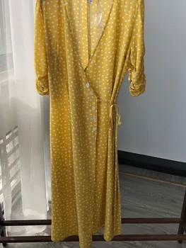 

Stars Printed Women Wrap Dress V-neck Buttons Lace-up Short Sleeve Vintage Spring Summer Beach Style Female Midi Dress