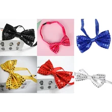 Регулируемый мужской и женский галстук-бабочка с пайетками галстук-бабочка для нарядного платья вечерние платья джазовый танцевальный галстук для выступлений на Хэллоуин