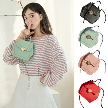 

Handbag For Ladies Korean Style Message Bag Coin Purse Candy Color PU Fabric Multi-Color 2020
