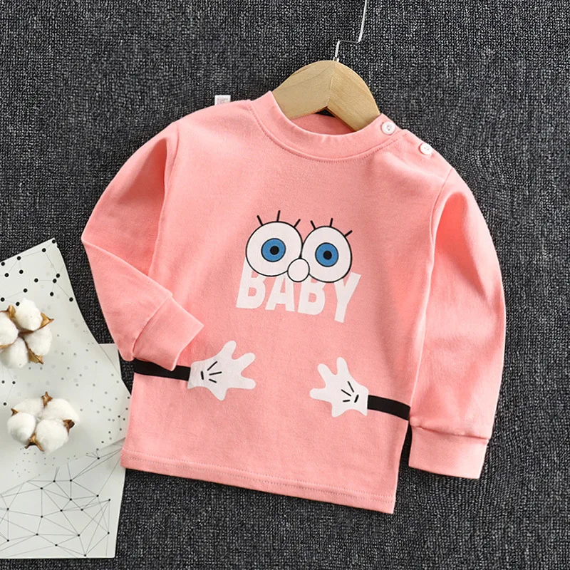 Boys Girls Cartoon Long Sleeve T Shirts Summer Baby Boys Cotton Clothes T Shirts Children Printed Tops Tees Kids Clothing 18M-5T - Цвет: 22