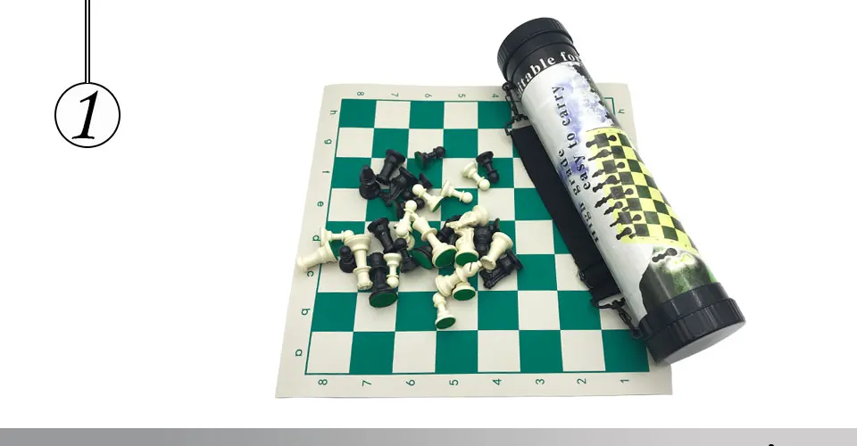 Easytoday Outdoor Chess Game Set Portable Plastic Chess Pieces Synthetic Leather Board Straps Travel Essentials Table Games Gift (1)