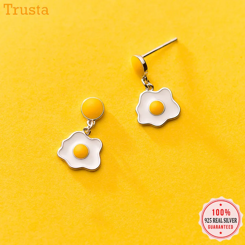 Trustdavis Genuine Minimalist 100% 925 Sterling Silver Sweet Fashion Poached Egg For Women Jewelry Gift DS2386 | Украшения и