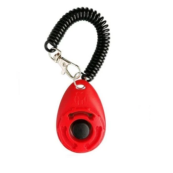 

1pc Pet Trainer Pet Dog Training Dog Clicker Adjustable Sound Key Chain And Wrist Strap Doggy Train Clickers XWBE