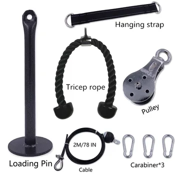 

Fitness Pulley Cable System DIY Loading Pin Lifting Triceps Rope Machine Workout Adjustable Length Home Gym Sport Accessories