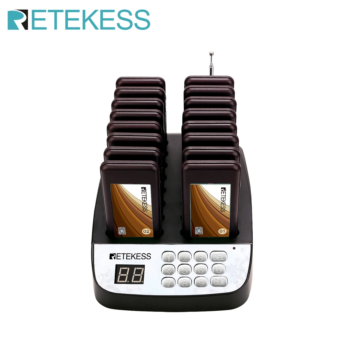 Pager sem Fio Sistema de Filas Chamada sem Fio para Restaurante Retekess Restaurante Convidado Pagers Igreja Café T113