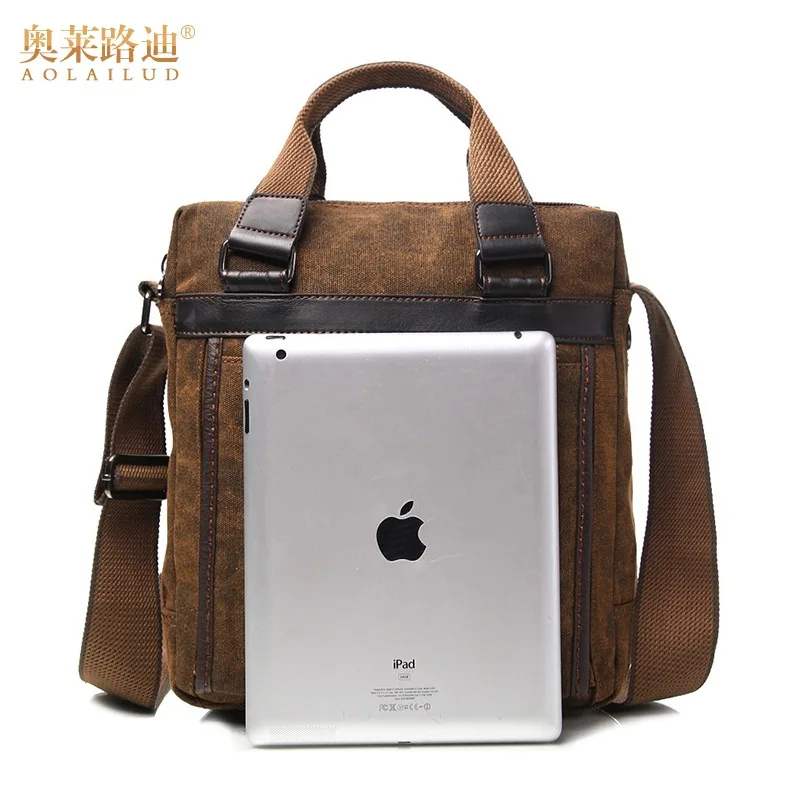 

2019 New Style Retro Zipper Over-the-shoulder Bag Men's Shoulder Cross-body Hand Trend Casual Wear-Resistant Canvas Laptop Bag