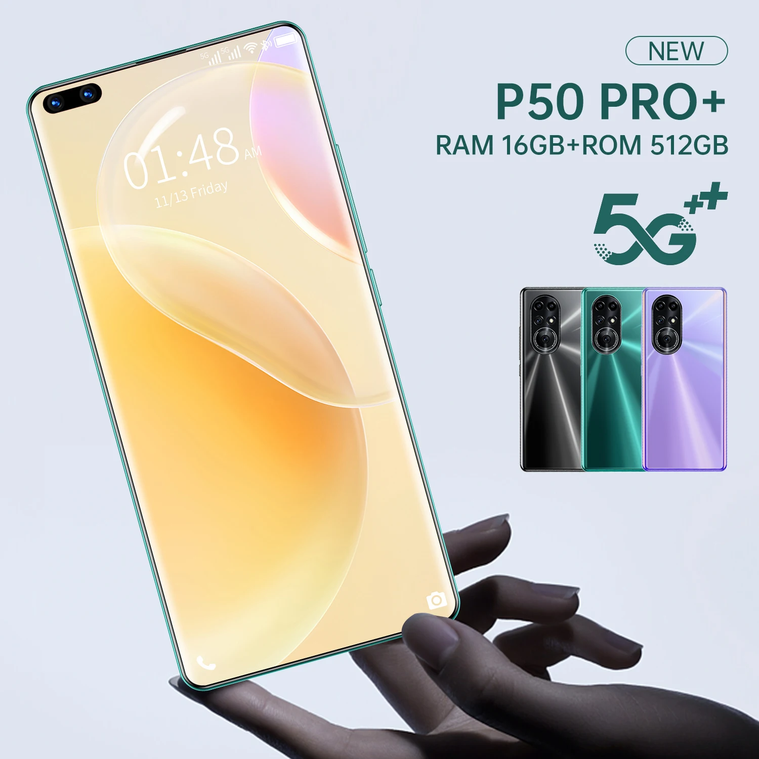 US $107.80 Global Version P50 Pro 73 Smartphone Android 16GB RAM 512GB ROM 6800mAh Deca Core CPU Mobile Phone 32MP Rear Cameras