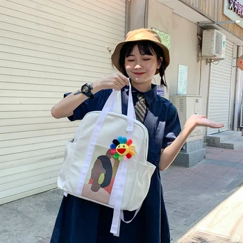 

Design 2020 Ins Japanese Small Fresh Art Soft Sister Portable Backpack Sunflower Student Bag Mori Backpack