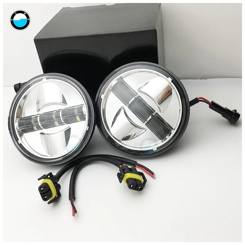 1 pair chrome 4-1/" 4,5 дюймов светодиодный прожектор противотуманной фары вспомогательный мото фара 4,5 дюймов корпус кронштейн кольцо кронштейн ведро для туринга - Цвет: 1 pair chrome