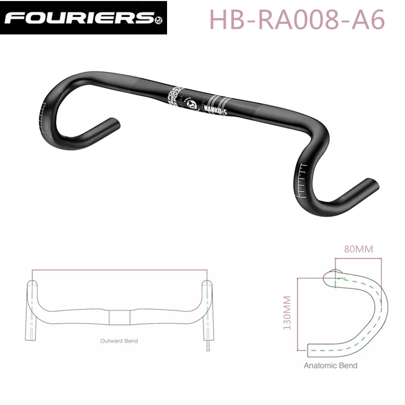 fouries HB-RA008 руль для шоссейного велосипеда из алюминиевого сплава руль Сверхлегкий дорожный велосипед Велосипеды руль 380/400/420/440 мм