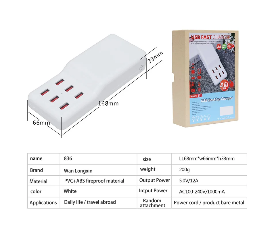 Smart quick USB зарядное устройство адаптер для iPhone X XR 7 для Xiaomi для samsung S10 Plus телефон 6 портов США вилка настольная зарядная станция