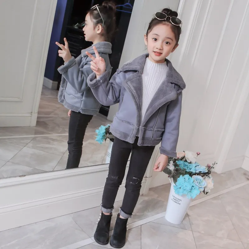 

2019 New Fashion Girls And Boys Coats Winter Fur fleece jackets Unisex kids Outwear Girls Jacket