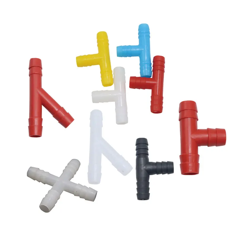 

200 Plastic Connector Chicken Rabbit Drinking Fountain Connector 10mm 12mm 15mm Three-way Hose Barb T-tube Connector Wholesale
